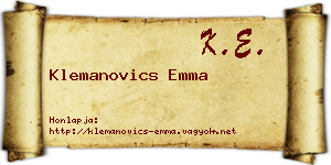 Klemanovics Emma névjegykártya